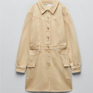 Zara denim cargo mini dress NWT